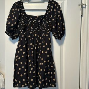 NWT Abercrombie Emerson puff sleeve shirt dress size small polka dot